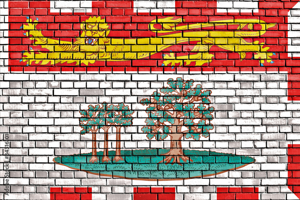 flag of Prince Edward Island painted on brick wall