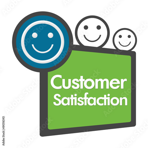 Customer Satisfaction Green Blue Abstract  photo