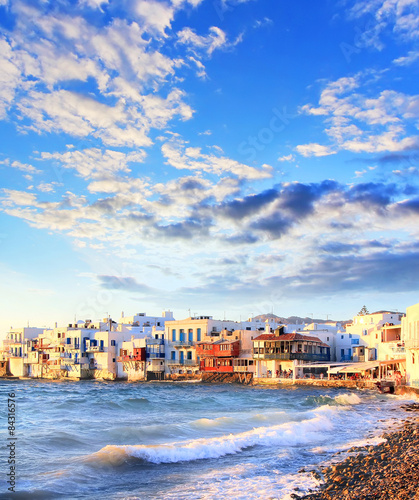 Colorful Little Venice on Mykonos island, Greece