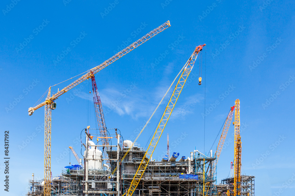 Industrial plants are currently under construction with many tow Industrial plants are currently under construction with many tow