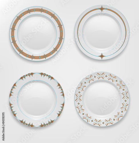 VECTOR set with patterns on plates.