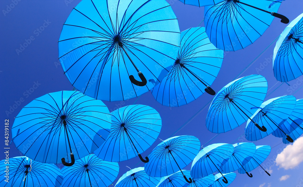 colorful umbrellas in the sky colorful umbrellas in the sky