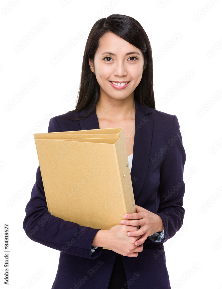 Businesswoman hold with folder Businesswoman hold with folder
