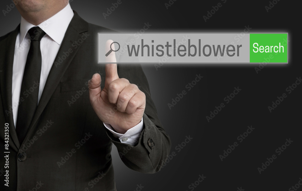 whistleblower Internet Browser wird von Geschäftsmann bedient whistleblower Internet Browser wird von Geschäftsmann bedient