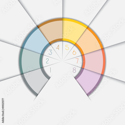 Color Semicircle for infographic text areas on 8 positions