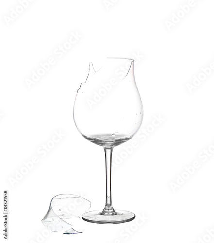Broken glass on a white background .