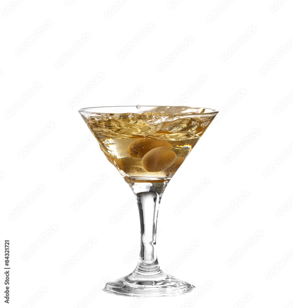 alcohol cocktail with splash of ice isolated on white alcohol cocktail with splash of ice isolated on white