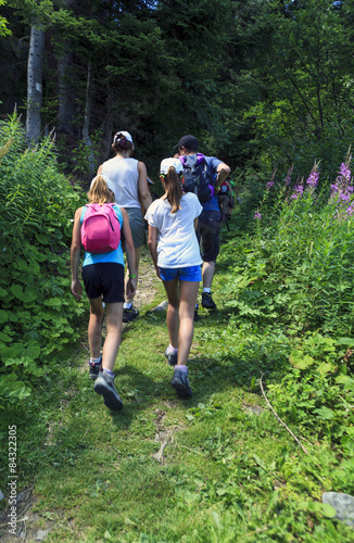 Groupes de personnes en randonnée en montagne