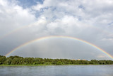 Rainbow over Vistula river in Warsaw