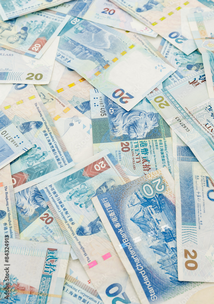 Background of Hong Kong twenty dollar bills Background of Hong Kong twenty dollar bills
