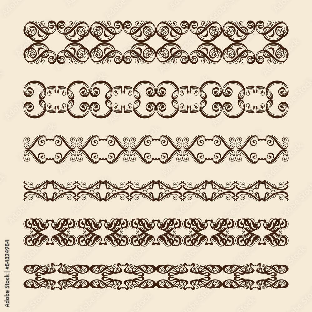 Set of perfect calligraphic vector brush Set of perfect calligraphic vector brush