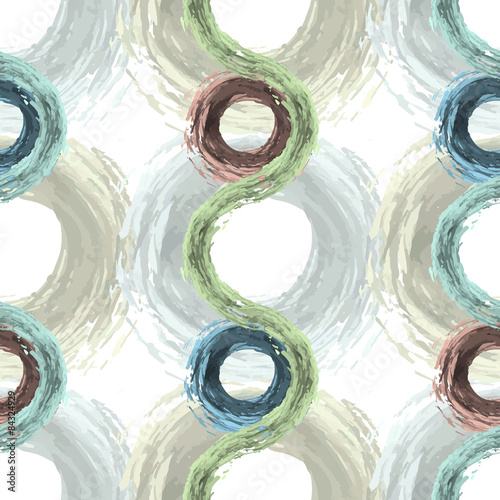 Seamless pattern with abstract lines, circles.  photo