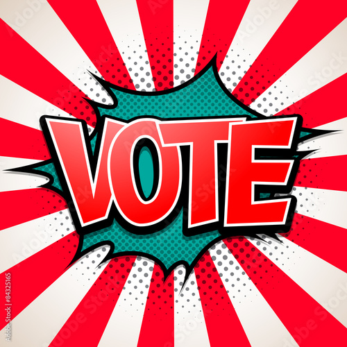 Comic Speech Bubble, Vote, Vector illustration