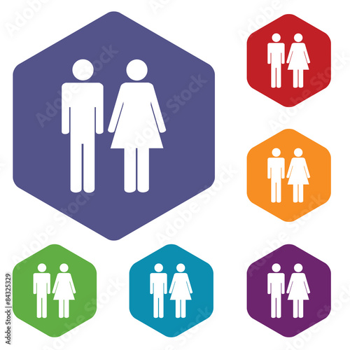 Gender hexagon icon set