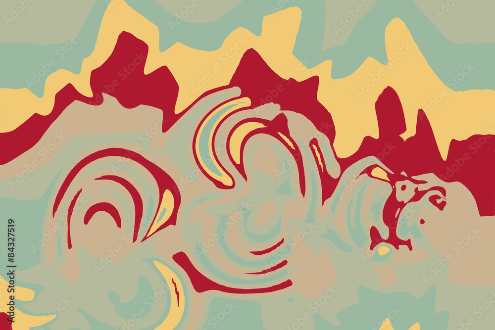 Fototapeta premium Colorful abstract drawing - background is partially blurred