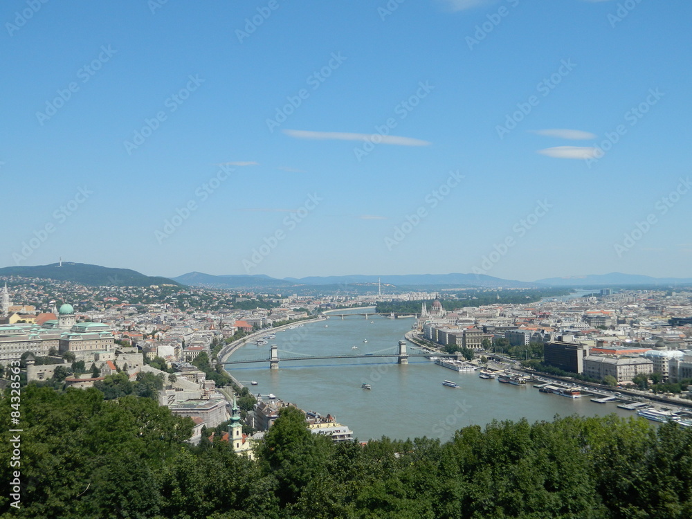 The Danube river view from Gellert Hill