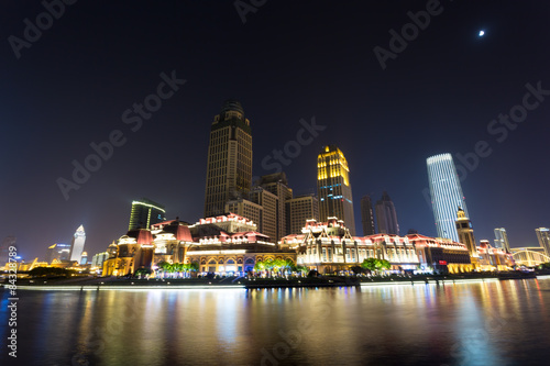 modern buildings at riverbank