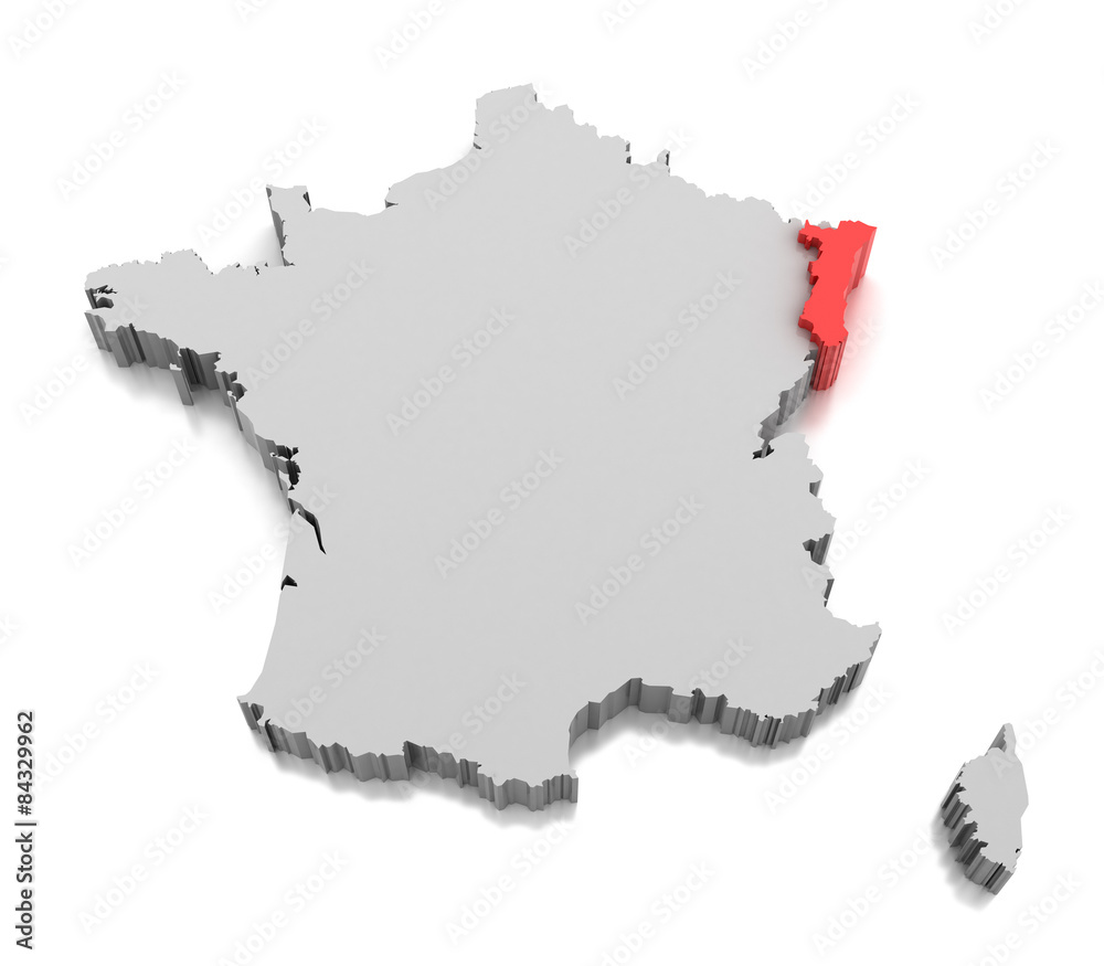 Map of Alsace Stock Illustration | Adobe Stock