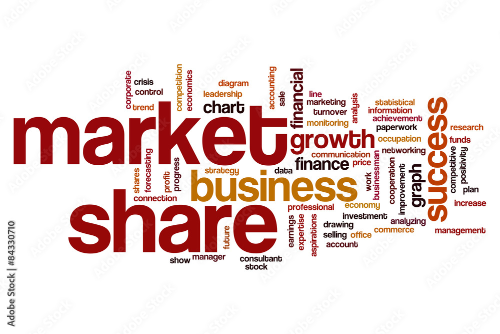 Market share word cloud concept Market share word cloud concept