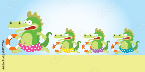 funny crocodiles on the beach