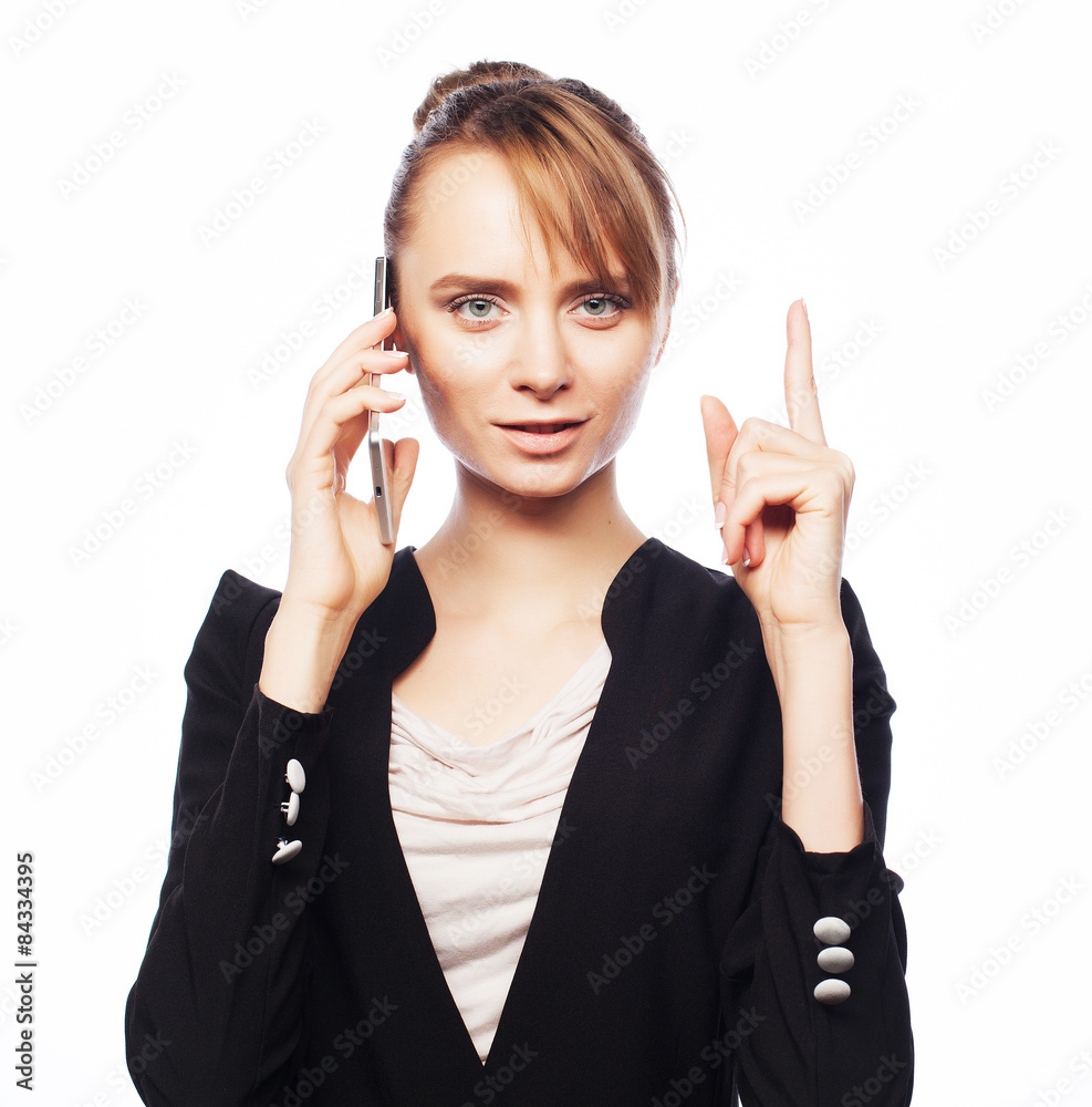 young business woman with mobile phone young business woman with mobile phone