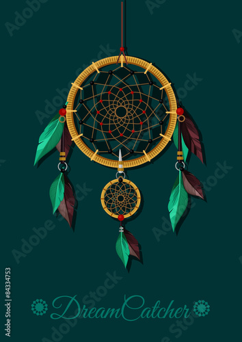 Dream Catcher. Vector flat illustration