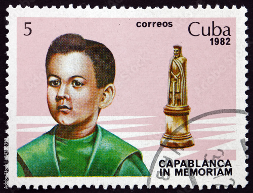Postage stamp Cuba 1982 Jose Raul Capablanca, Chess Player photo
