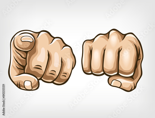 Vector fist illustration set