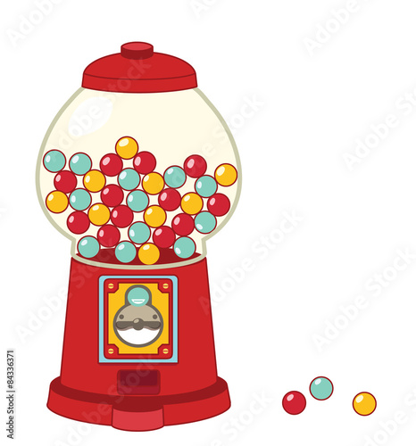 Vintage gumball machine isolated on white - Vector file EPS10