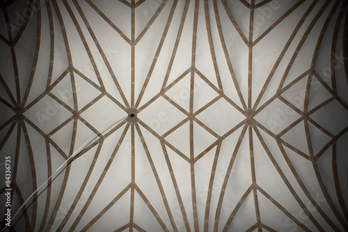 abstract view of old church ceiling