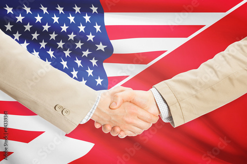 Businessmen handshake - United States and Bahrain