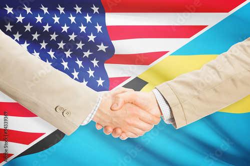 Businessmen handshake - United States and Bahamas