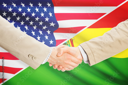 Businessmen handshake - United States and Bolivia