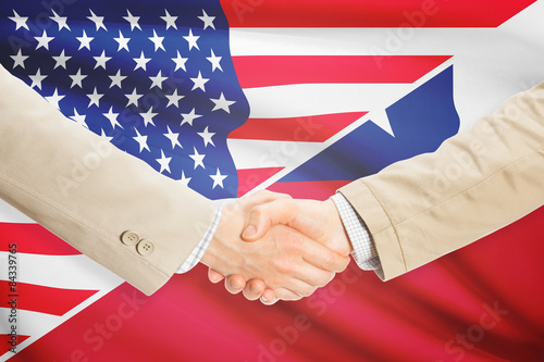 Businessmen handshake - United States and Chile