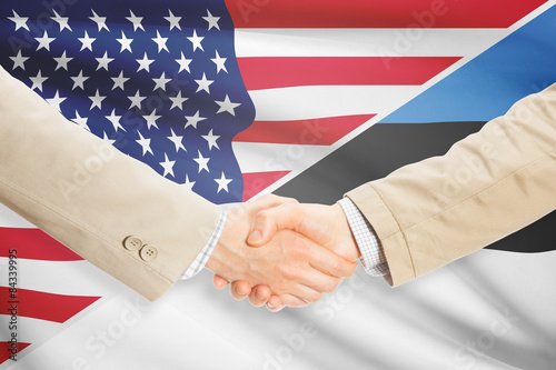 Businessmen handshake - United States and Estonia