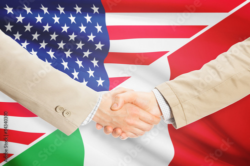 Businessmen handshake - United States and Italy