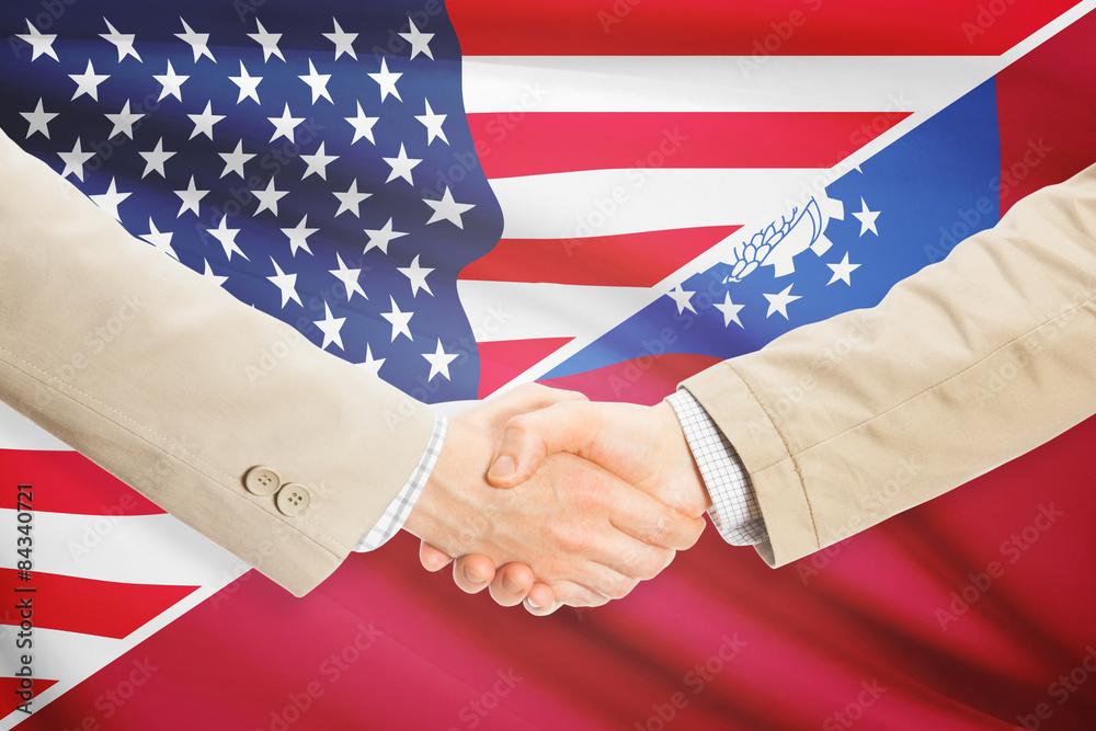 Businessmen handshake - United States and Bhutan