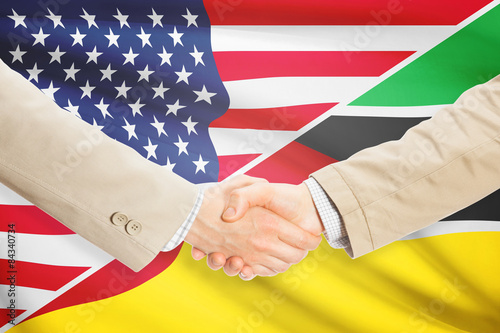 Businessmen handshake - United States and Mozambique