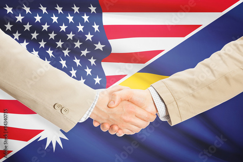 Businessmen handshake - United States and Nauru