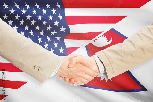 Businessmen handshake - United States and Nepal