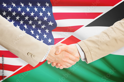 Businessmen handshake - United States and Palestine