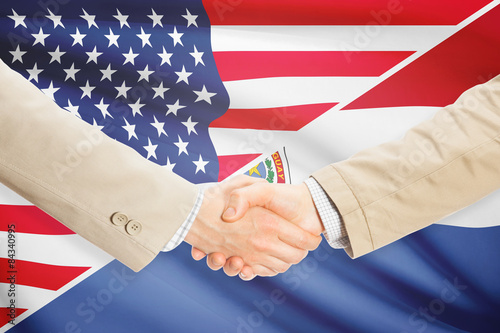 Businessmen handshake - United States and Paraguay