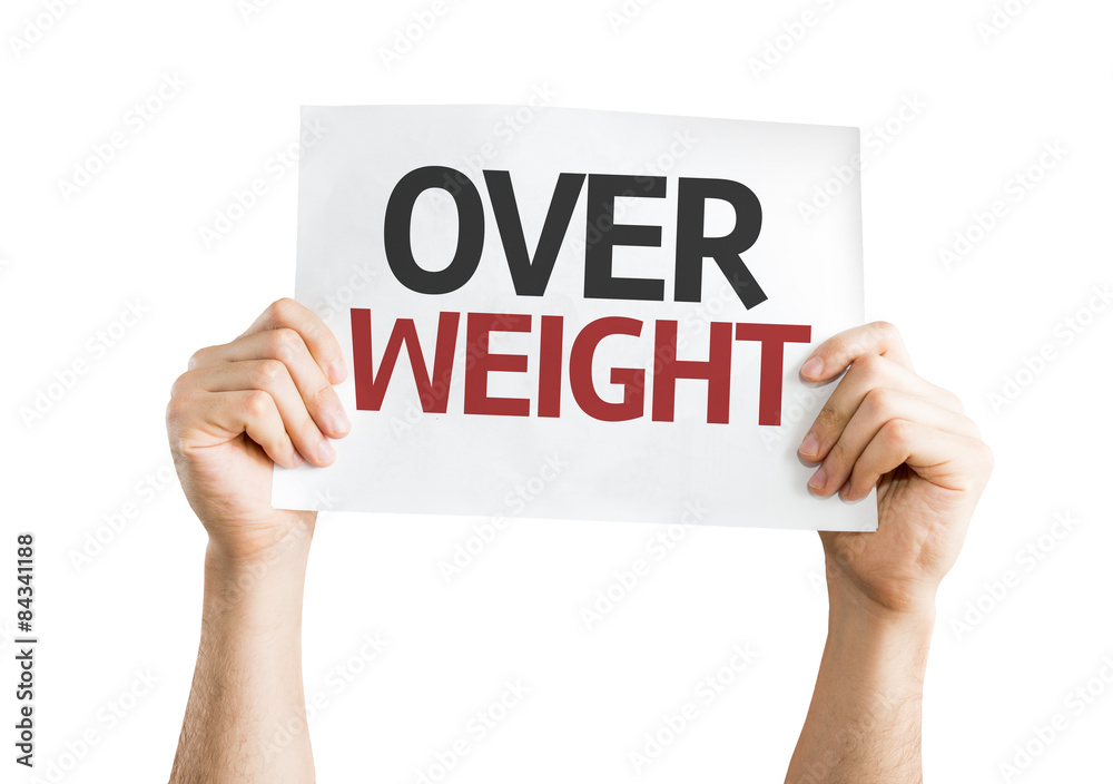 Overweight card isolated on white Overweight card isolated on white