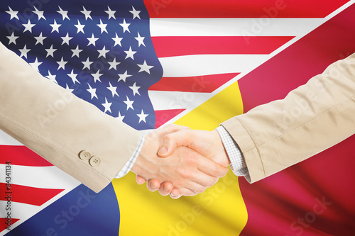 Businessmen handshake - United States and Romania