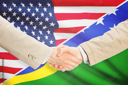 Businessmen handshake - United States and Solomon Islands