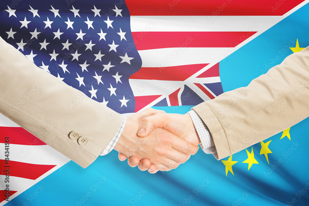 Businessmen handshake - United States and Tuvalu