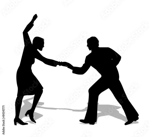 silhouette di coppia che balla