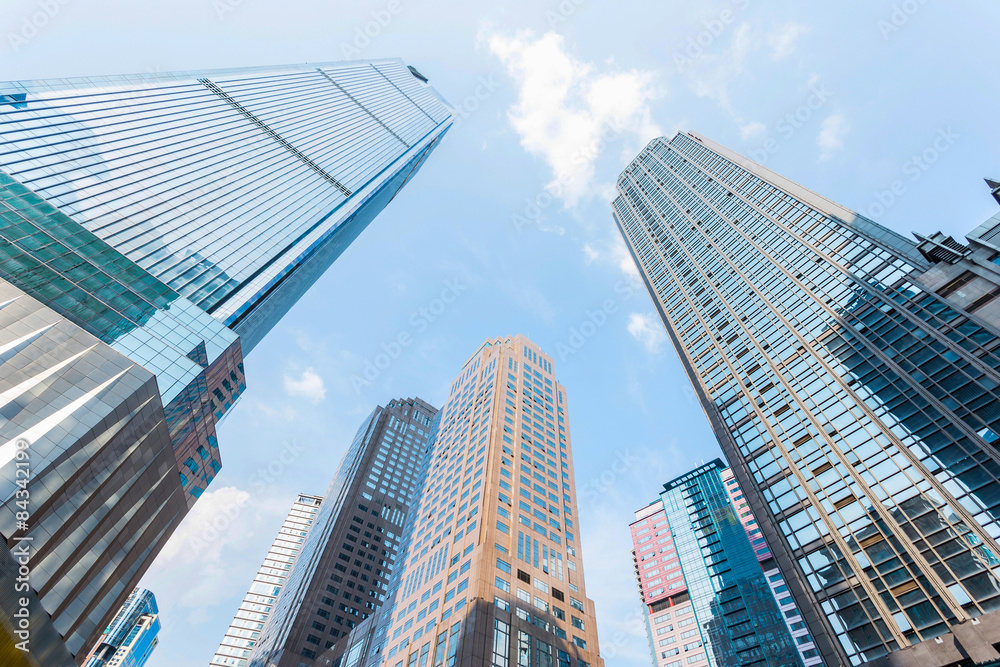 Fototapeta premium low angle view of skyscrapers