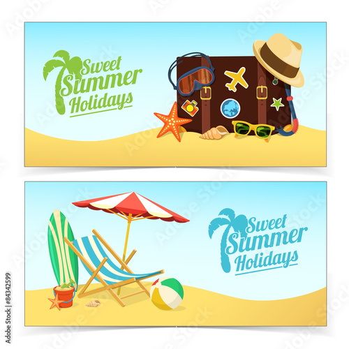 Summer travel banners.