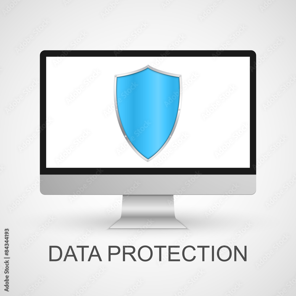 Computer security concept. 3D icon. Computer security concept. 3D icon.